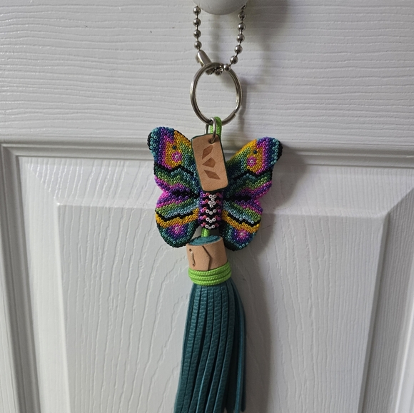 NEVER USED Consuela Aqua Butterfly Bag Charm - Picture 1 of 4